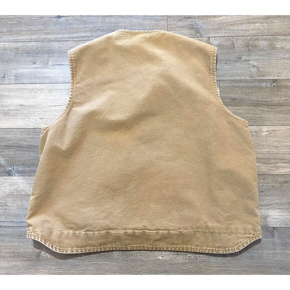 VTG Carhartt V26 MENS XXL Duck Sherpa Lined Vest Tan USA Made - Picture 3 of 6